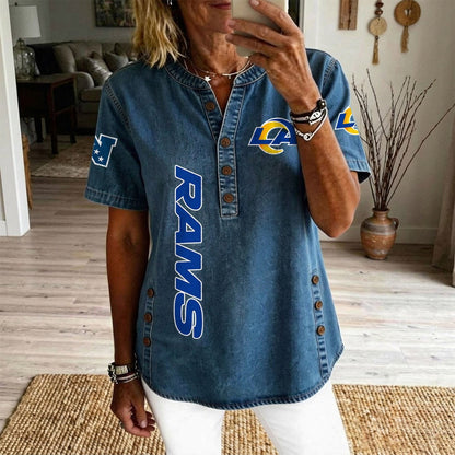 LAR x NFL Women’???s Denim Casual Tops DATND LBN 190526