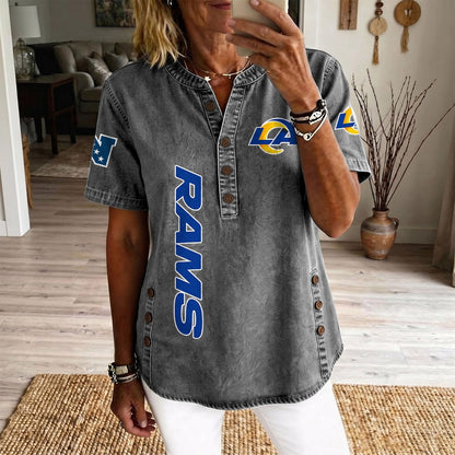 LAR x NFL Women’???s Denim Casual Tops DATND LBN 190526