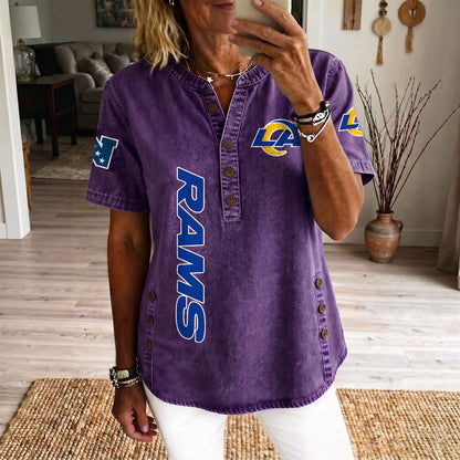 LAR x NFL Women’???s Denim Casual Tops DATND LBN 190526