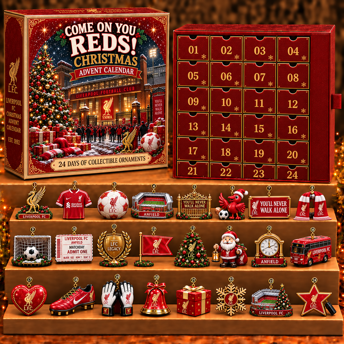 LIV x EPL Personalized 24 Days Of Football Advent Calendar Blink Box V2