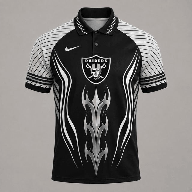 LVR Premium NFL Flame Stripe Athletic Polo Shirt