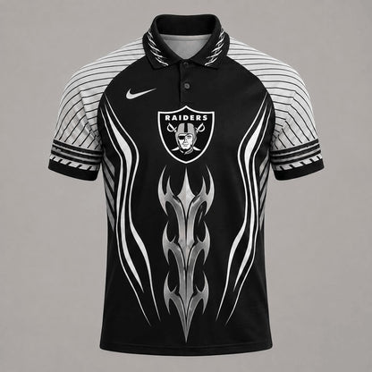 LVR Premium NFL Flame Stripe Athletic Polo Shirt