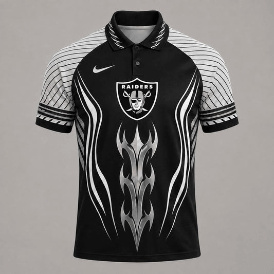 LVR Premium NFL Flame Stripe Athletic Polo Shirt