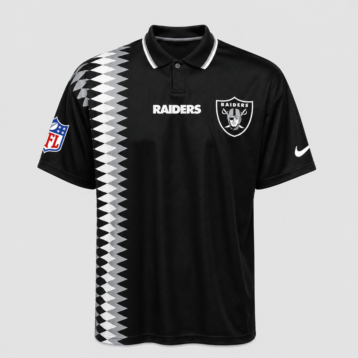 LVR Premium NFL Men’s Sporty Zigzag Stripe Polo Shirt
