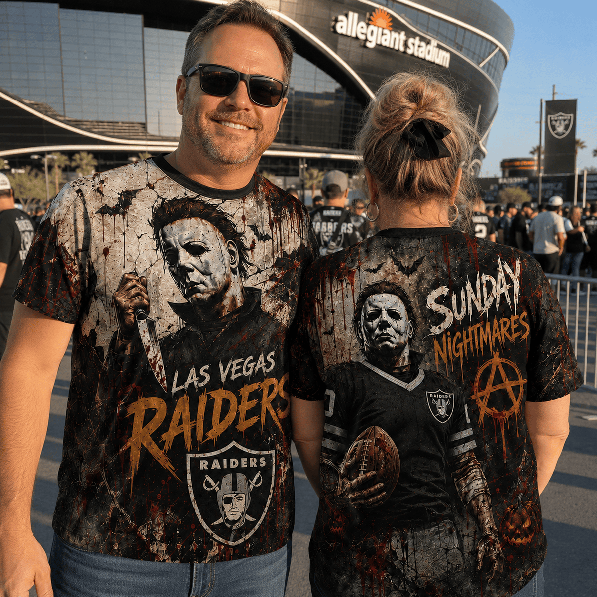 LVR Premium NFL Michael Myers Sunday Nightmares 3D T-Shirt For Horror Football Fans