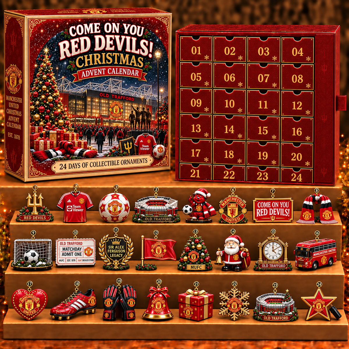 MANU x EPL Personalized 24 Days Of Football Advent Calendar Blink Box V2