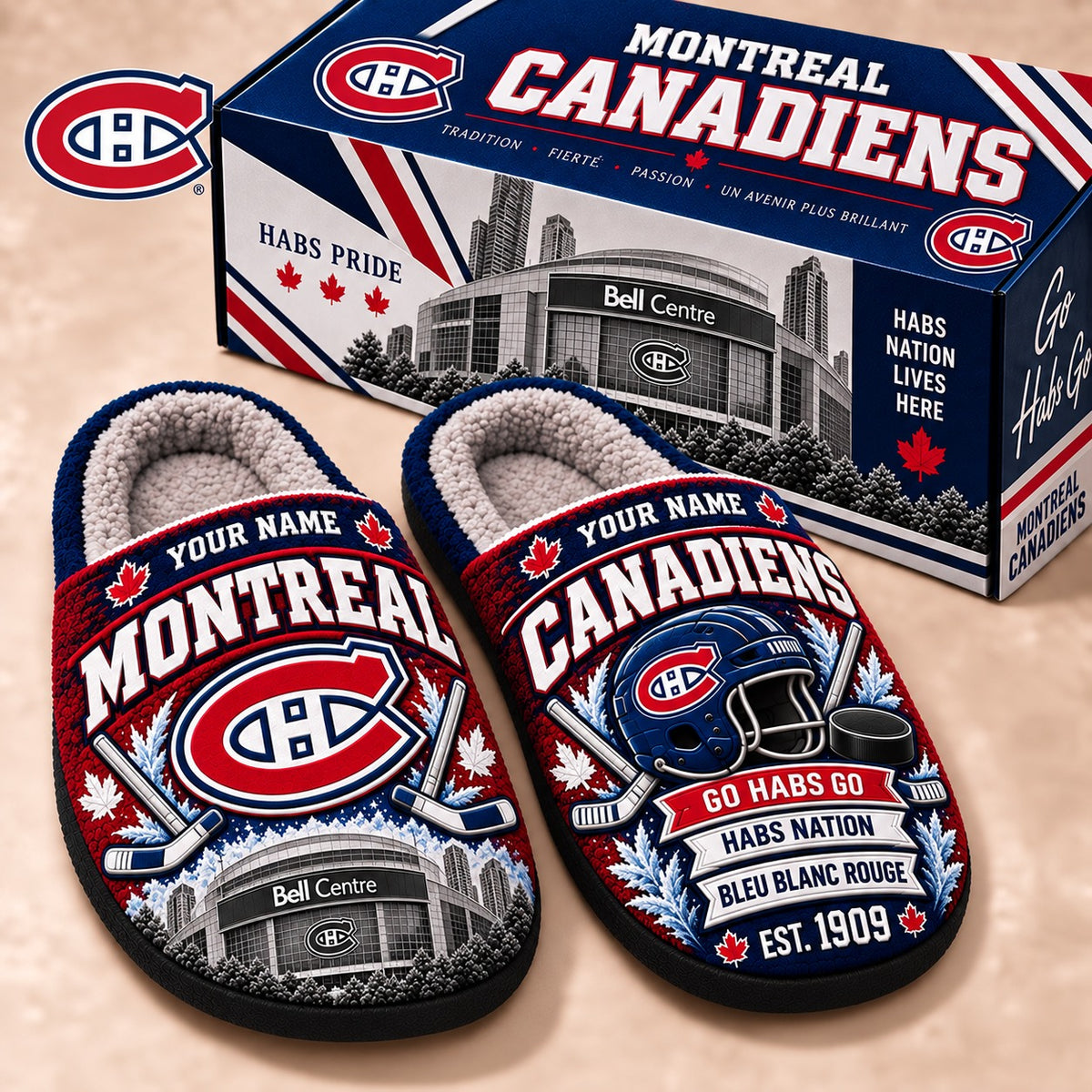 MC x NHL Premium Personalized Slippers Gift For Fan Hockey Men Women