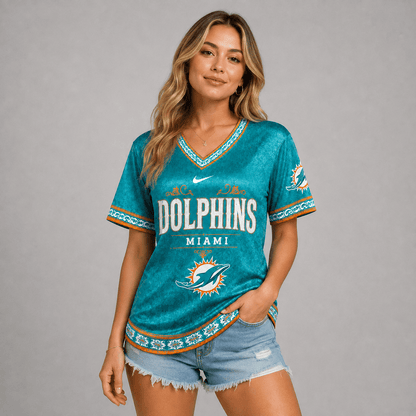 MD Premium NFL Classic Floral Satin Shirt