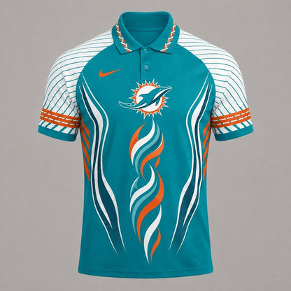 MD Premium NFL Flame Stripe Athletic Polo Shirt