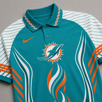 MD Premium NFL Flame Stripe Athletic Polo Shirt