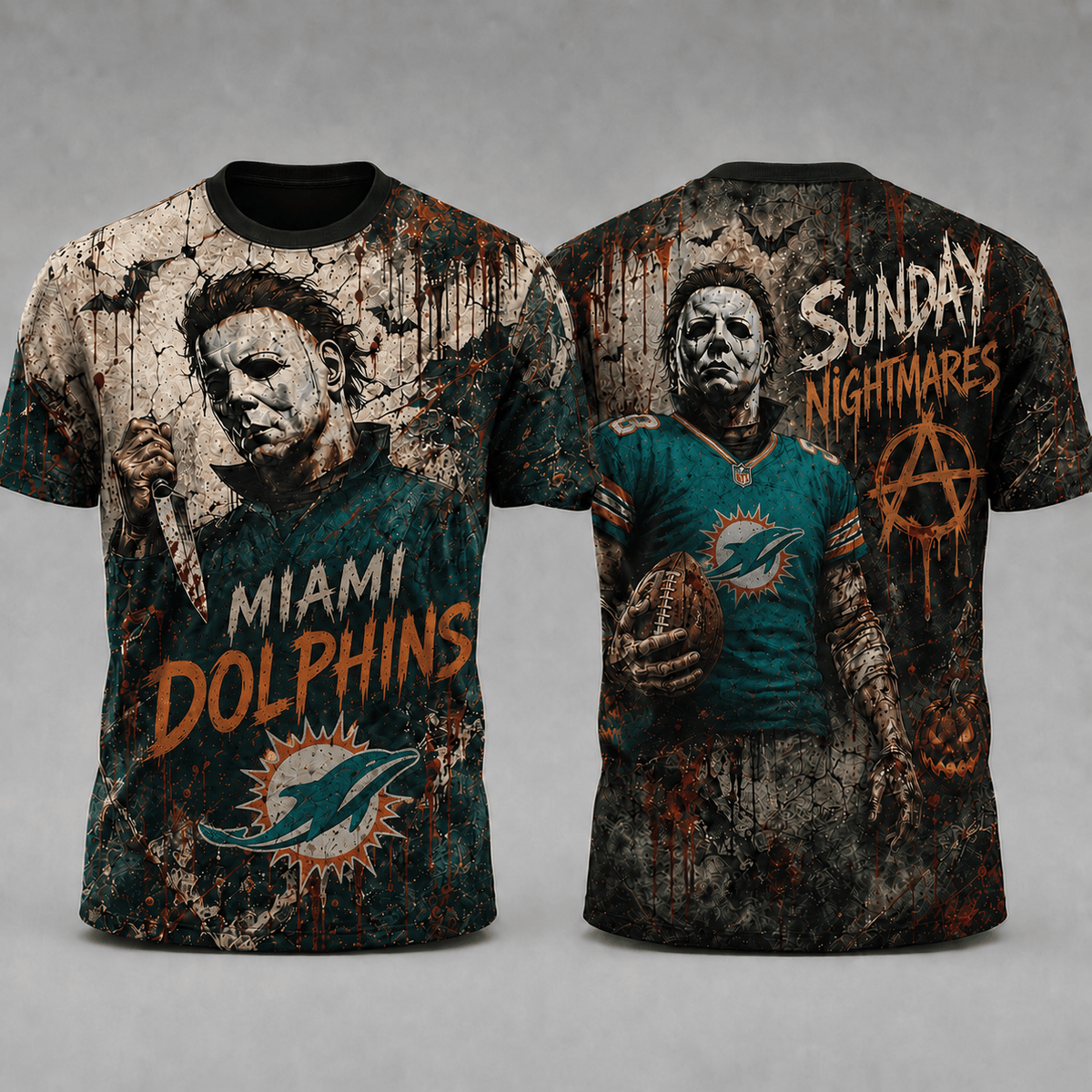 MD Premium NFL Michael Myers Sunday Nightmares 3D T-Shirt For Horror Football Fans
