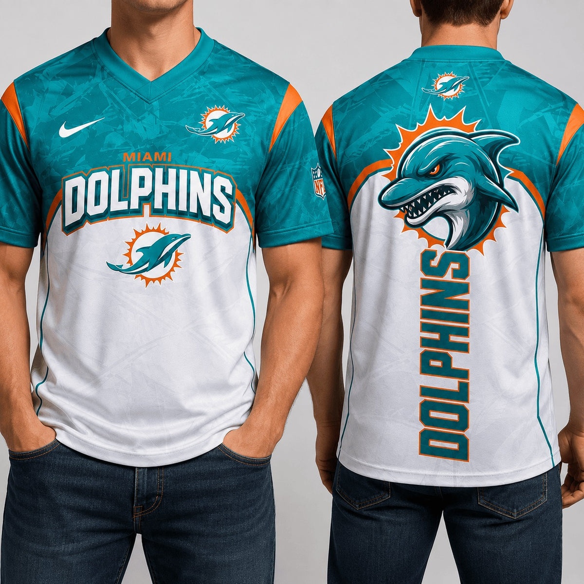 MD Premium NFL Power Graphic 3D V-neck Shirt