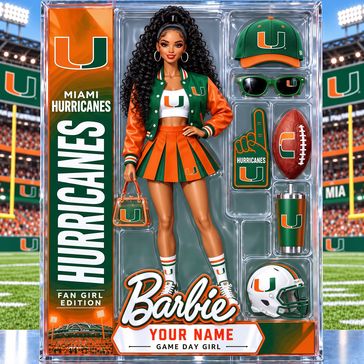 PREMIUM NCAA  X MH EXCLUSIVE BARBIE PERSONALIZED Acrylic Block Plaque Gifts For Fan - Limited Edition