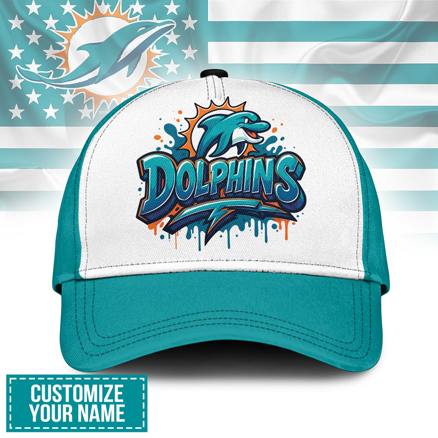 MIA x NFL Premium Custom Graffiti Team Cap