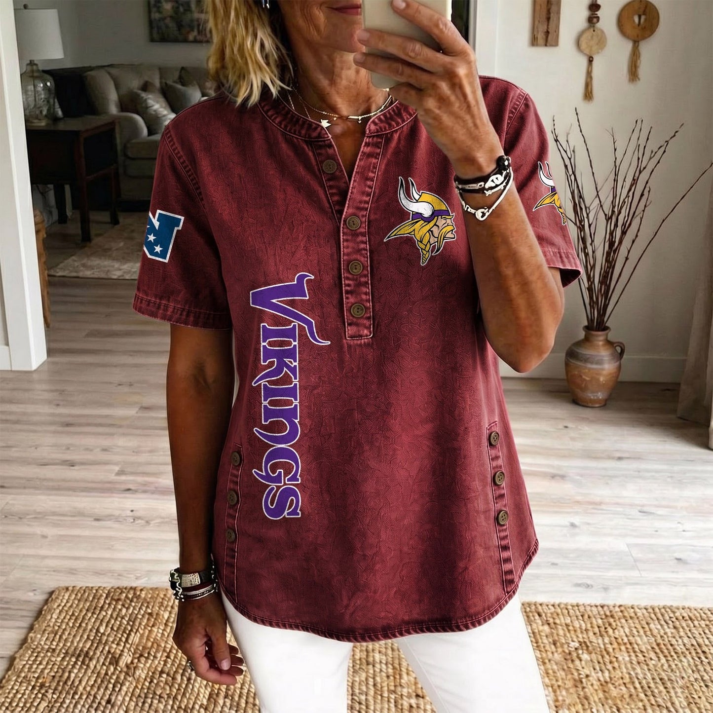 MIN x NFL Women’???s Denim Casual Tops DATND LBN 190526