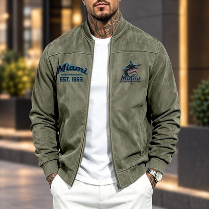 MM x MLB Suede Bomber Jacket