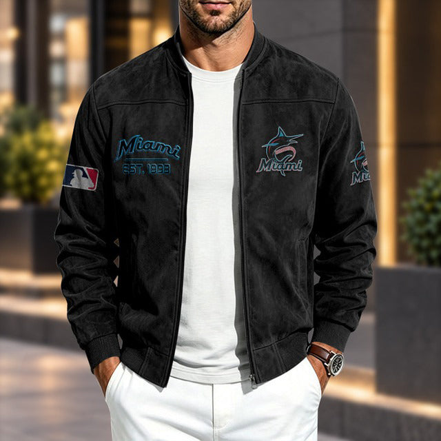 MM x MLB Suede Bomber Jacket
