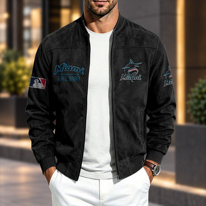 MM x MLB Suede Bomber Jacket