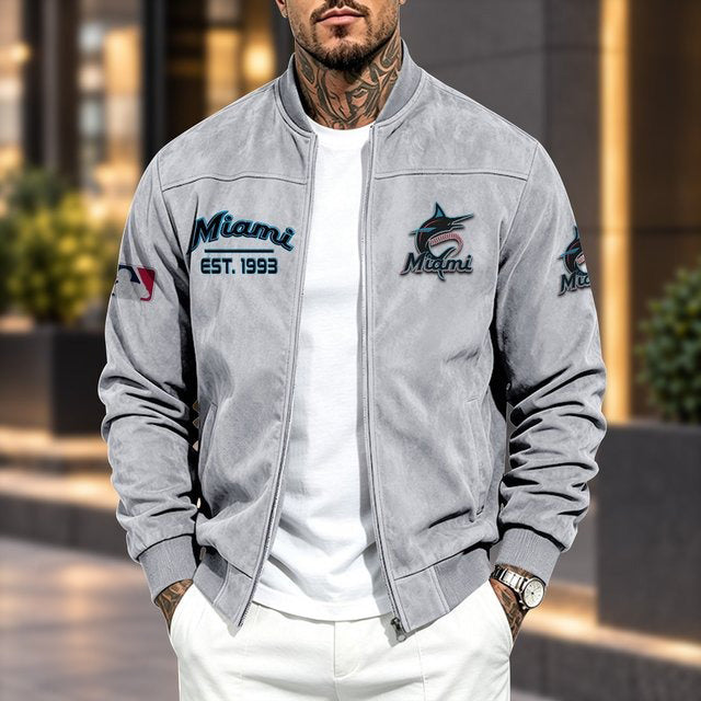 MM x MLB Suede Bomber Jacket