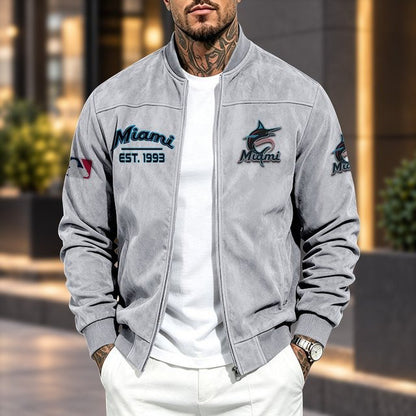 MM x MLB Suede Bomber Jacket