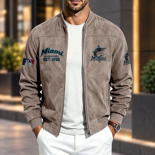 MM x MLB Suede Bomber Jacket