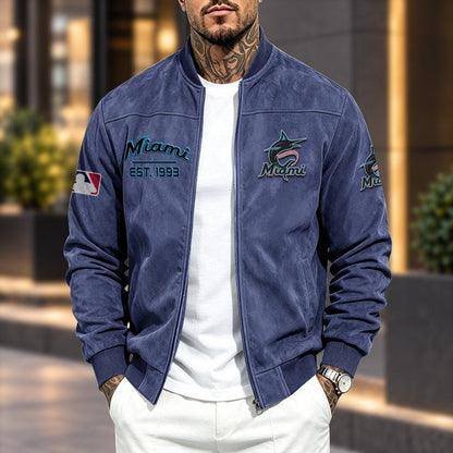 MM x MLB Suede Bomber Jacket