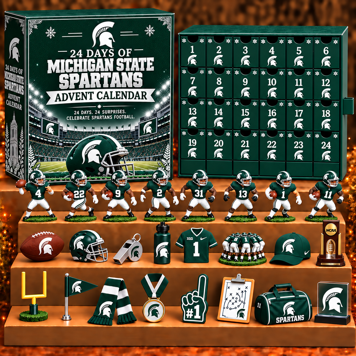 MSS x NCAA Personalized 24 Days Of American Football Advent Calendar Blink Box