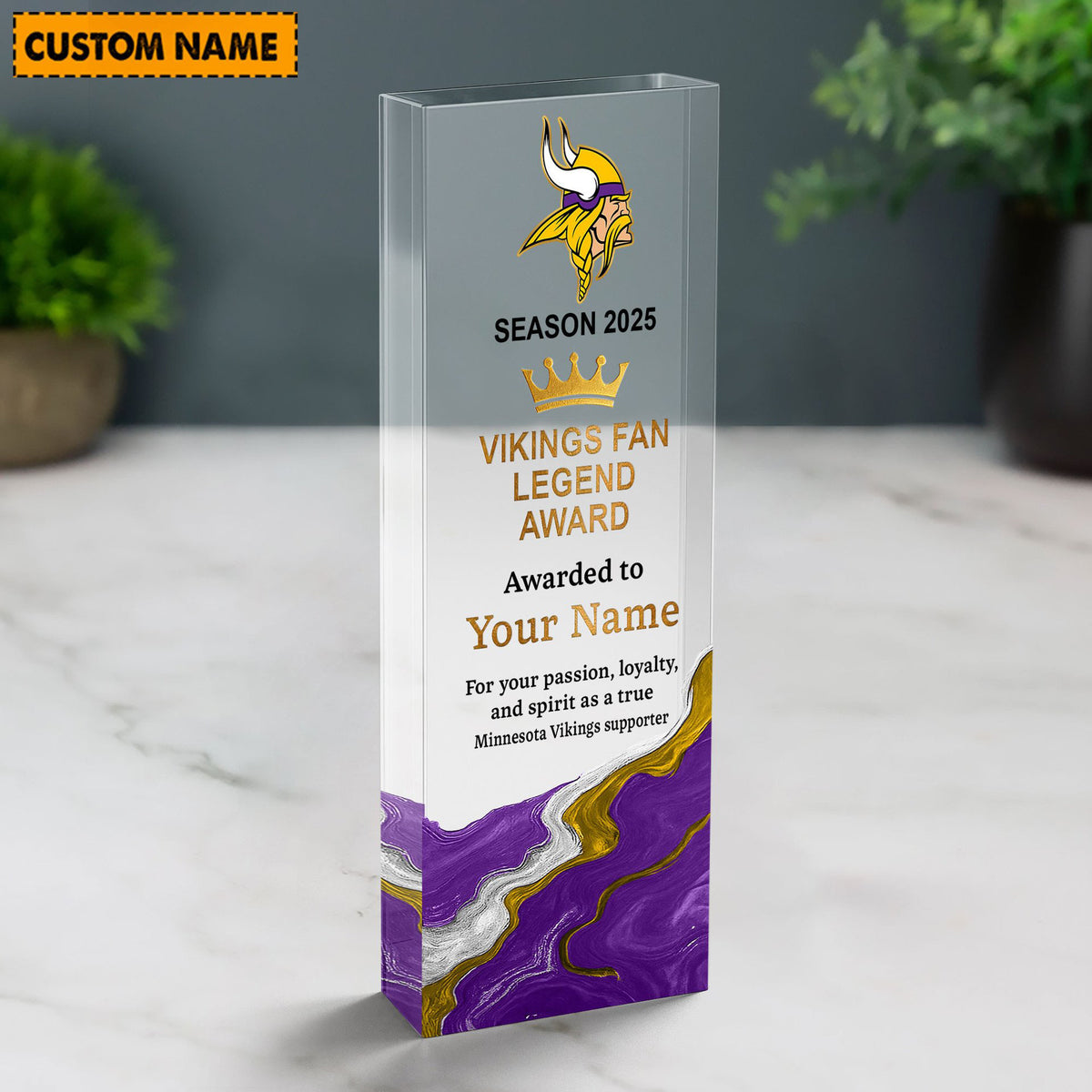 MV NFL Personalized Acrylic Award Plaque Funny Christmas Gift For Family