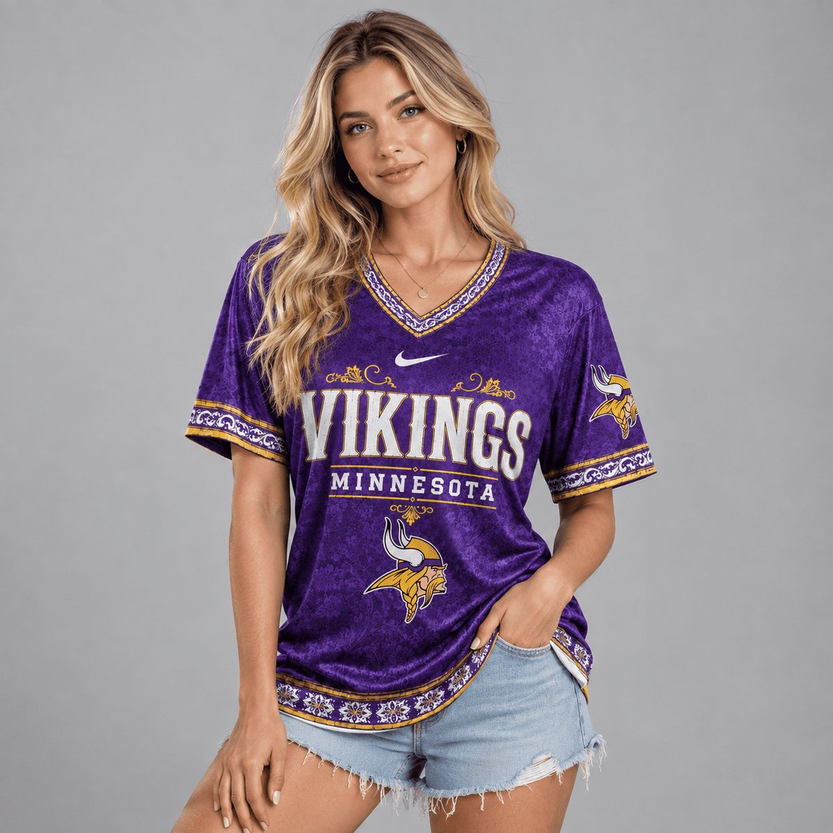 MV Premium NFL Classic Floral Satin Shirt