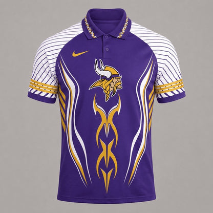 MV Premium NFL Flame Stripe Athletic Polo Shirt