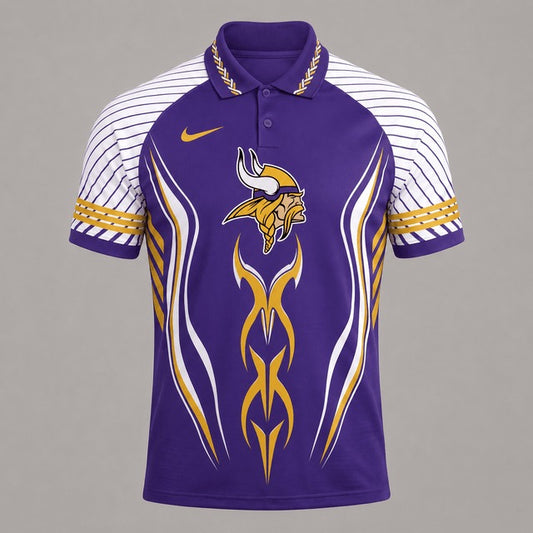 MV Premium NFL Flame Stripe Athletic Polo Shirt