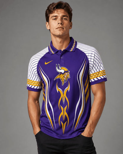 MV Premium NFL Flame Stripe Athletic Polo Shirt