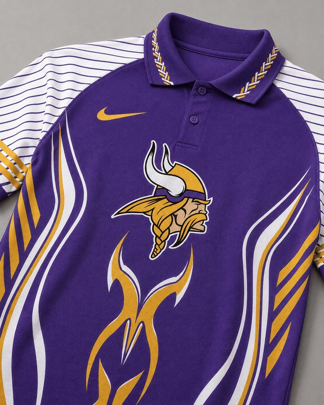 MV Premium NFL Flame Stripe Athletic Polo Shirt