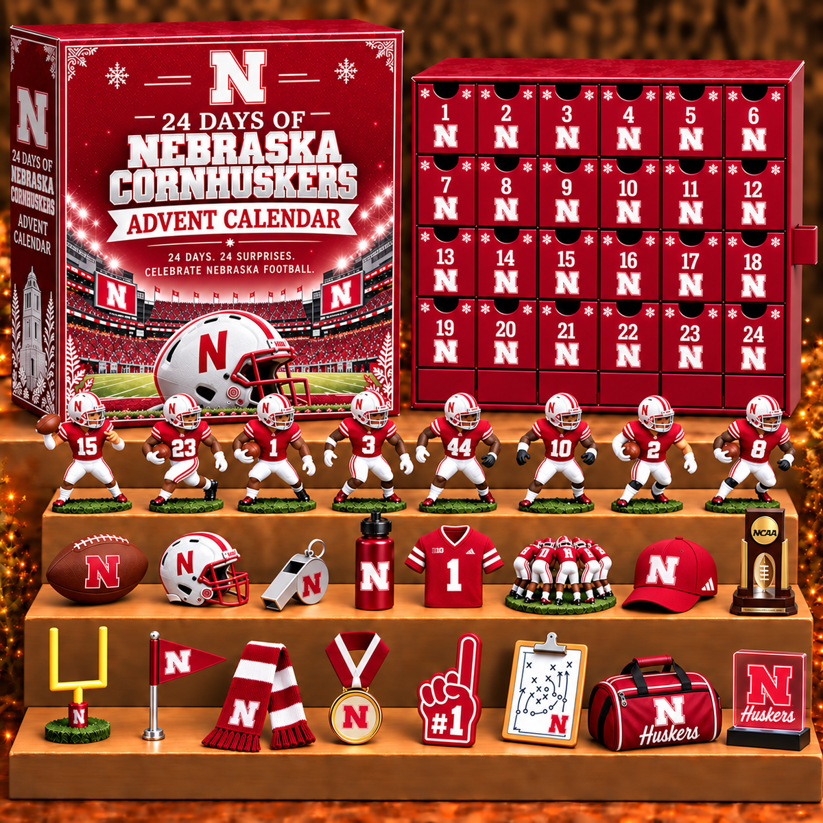 NC x NCAA Personalized 24 Days Of American Football Advent Calendar Blink Box