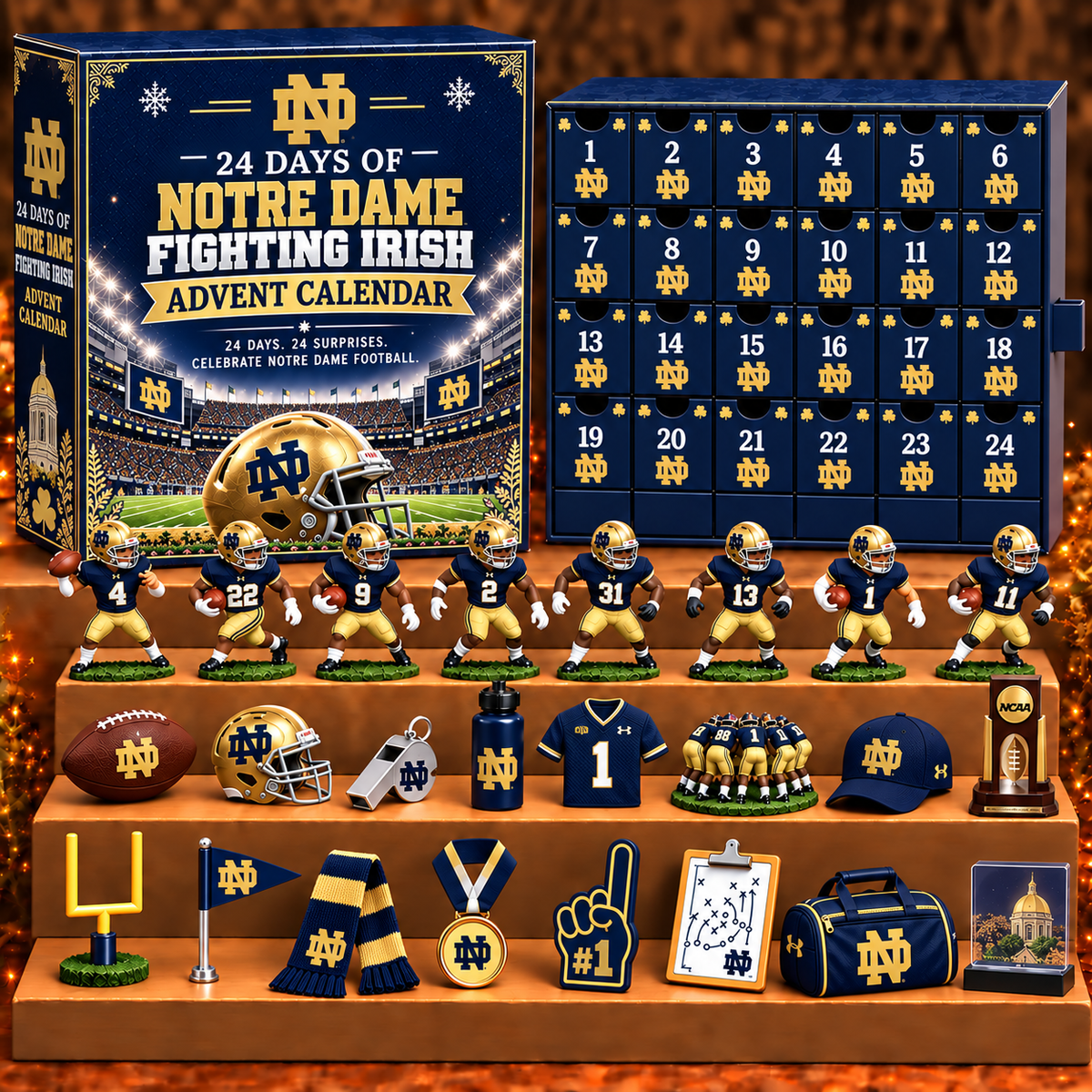 NDFI x NCAA Personalized 24 Days Of American Football Advent Calendar Blink Box