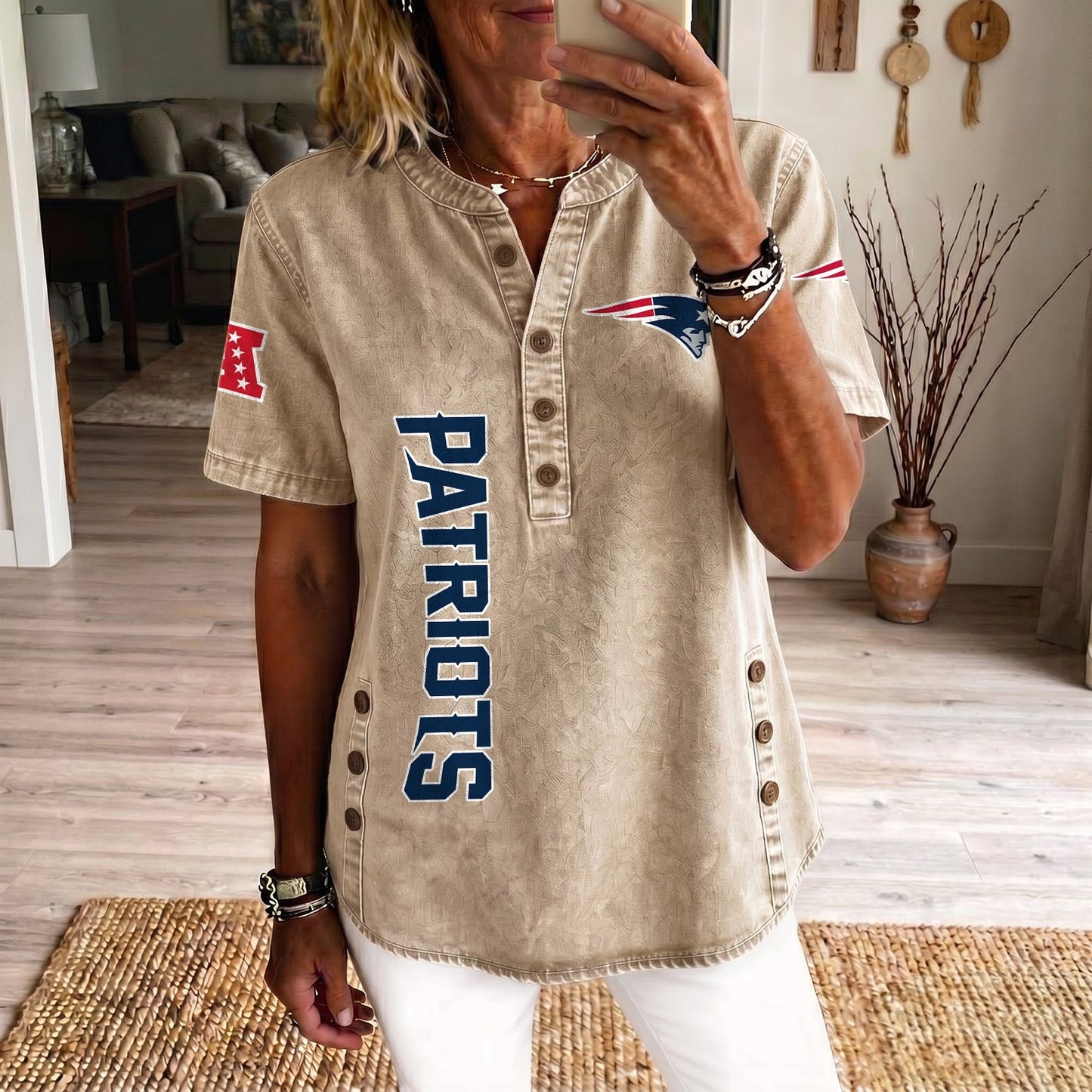 NE x NFL Women’???s Denim Casual Tops DATND LBN 190526