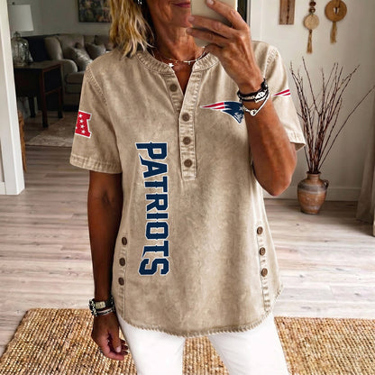 NE x NFL Women’???s Denim Casual Tops DATND LBN 190526