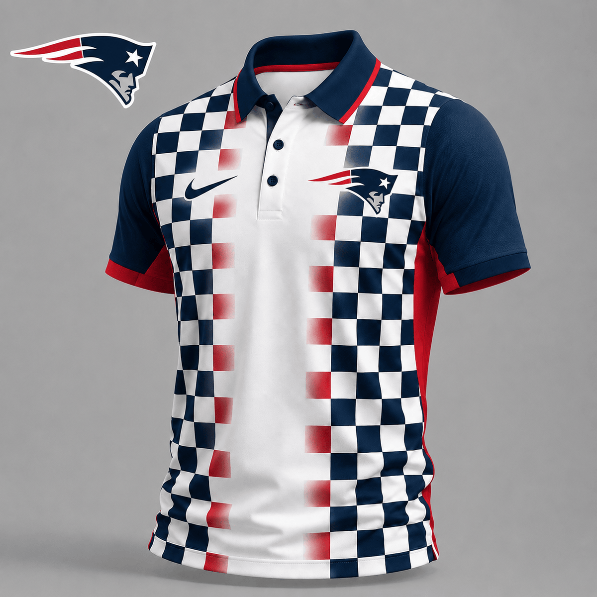 NEP Premium NFL Checkered Fade Polo Shirt