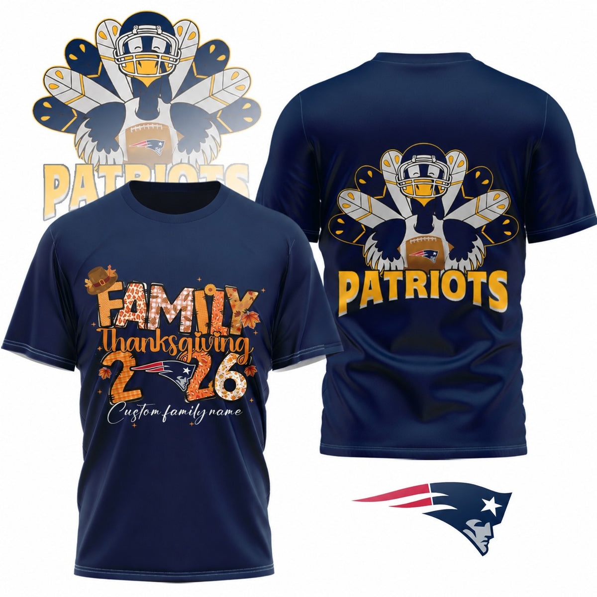NEP x NFL Thanksgiving 3D Shirt