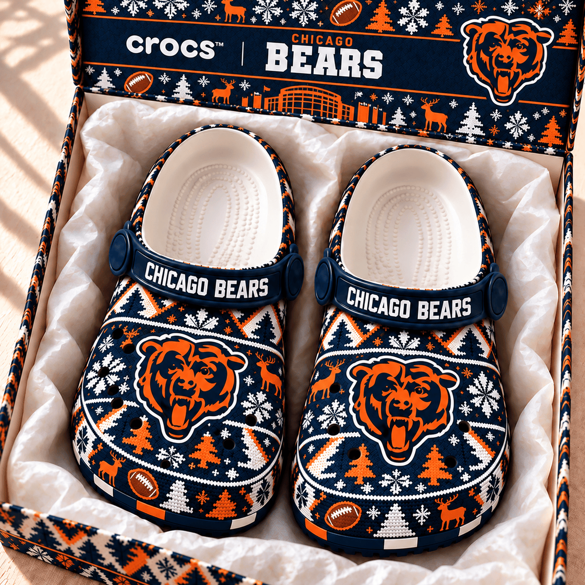 NFL x CHI Christmas Crocs