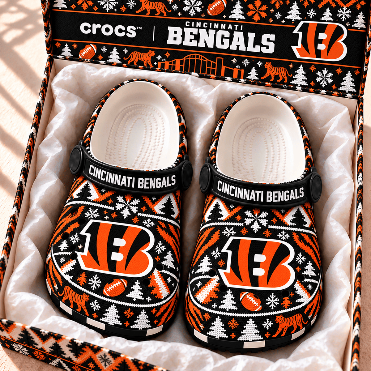 NFL x CIN Christmas Crocs