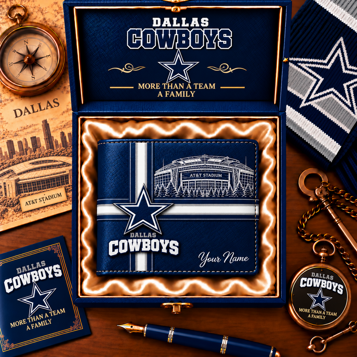 NFL x DAL Custom Name Leather Wallet