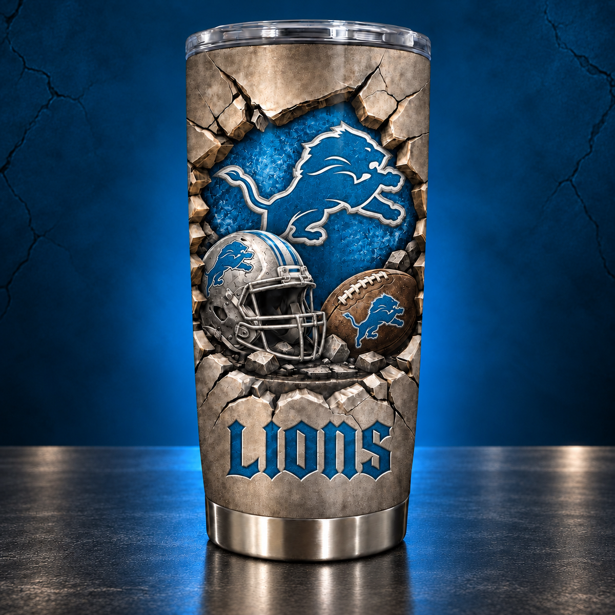 NFL x DET Football Tumbler
