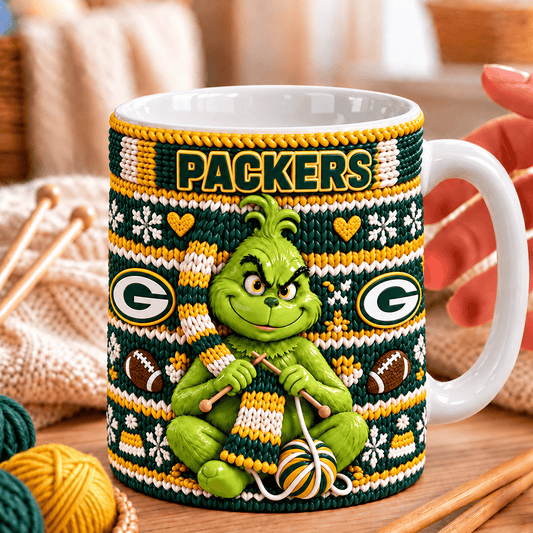 NFL x GB Grinch Knitting Coffee Mug