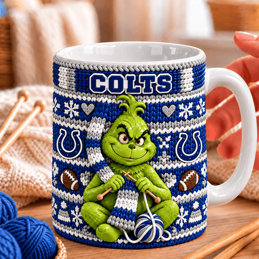 NFL x IND Grinch Knitting Coffee Mug