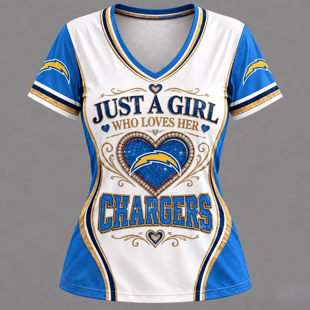 NFL x LAC Just A Girl V-Neck Shirt