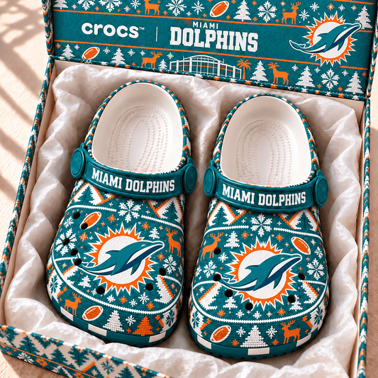 NFL x MIA Christmas Crocs
