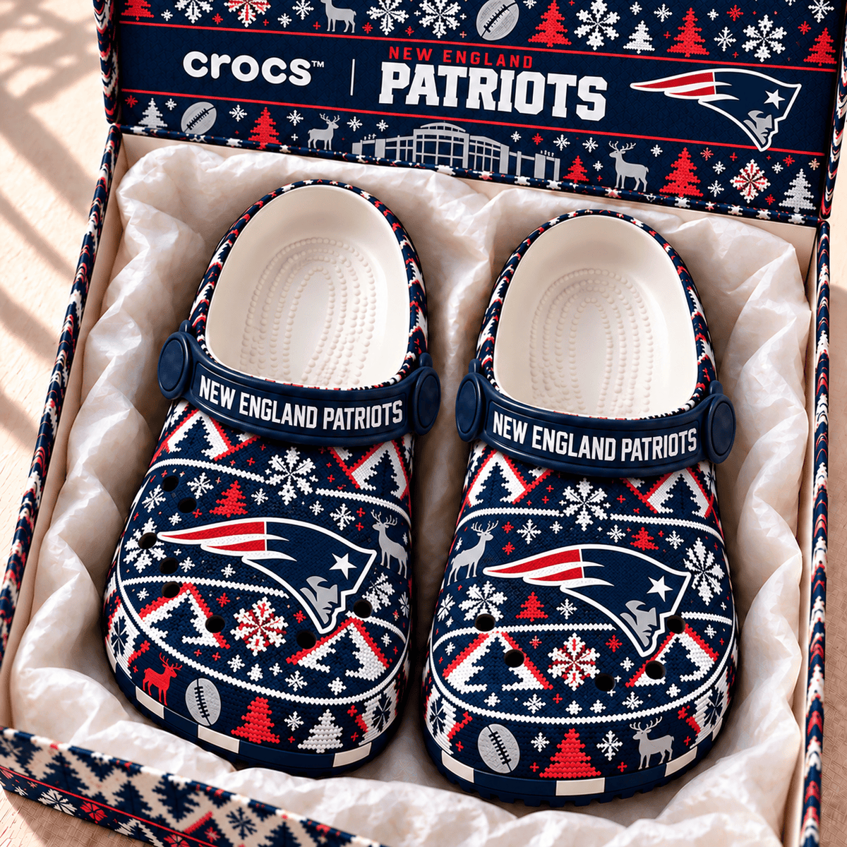 NFL x NE Christmas Crocs