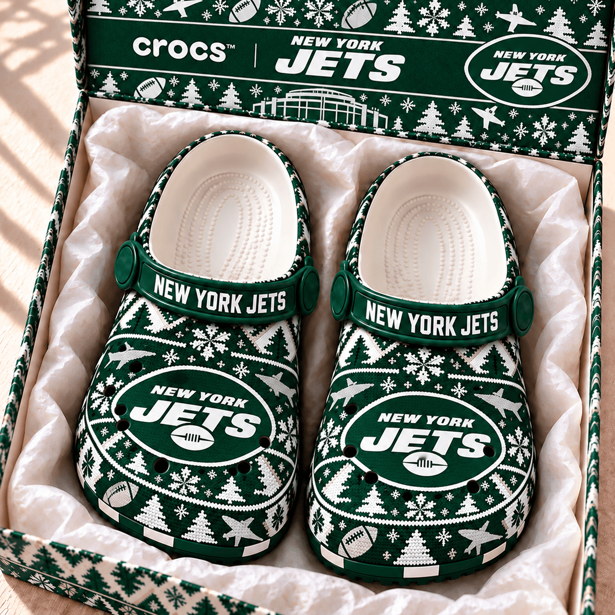 NFL x NYJ Christmas Crocs