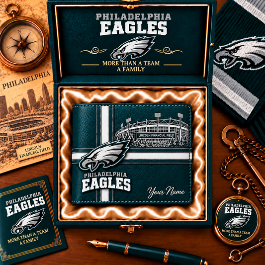 NFL x PHI Custom Name Leather Wallet